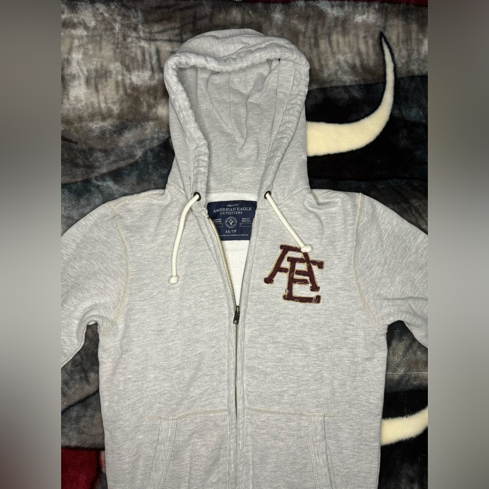 American Eagle Zip Up Hoodie Size XS Men Gray